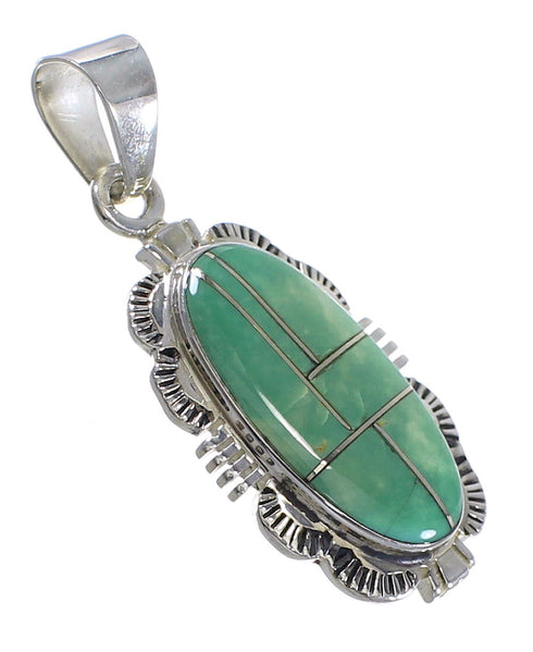 Southwest Genuine Sterling Silver Turquoise Pendant QX78938